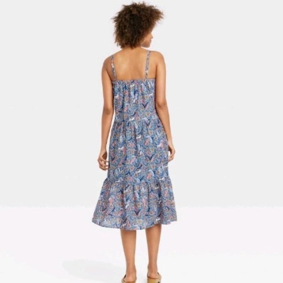 Women's Sleeveless Tiered A-Line Dress Knox Rose Blue Size 2X - Picture 3 of 10